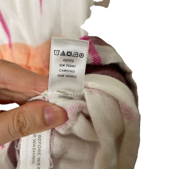 Lou & Grey Ann Taylor Loft Ivory Orange Striped Print Romper - Picture 8 of 9